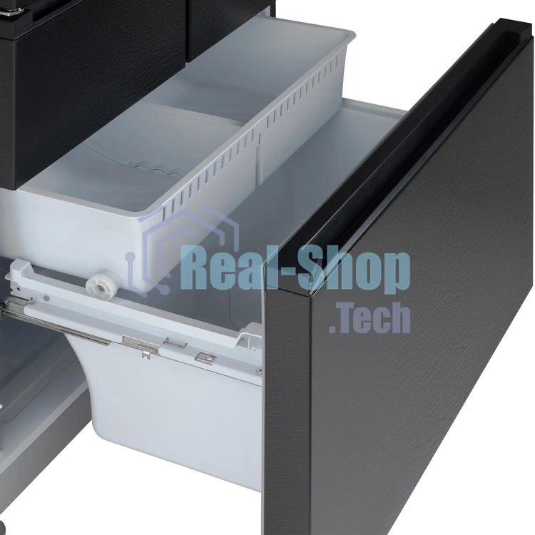 Холодильник Tesler RFD-427BI графит глянцевый двухкамерный 250/142л морозилка сбоку, No Frost, Side by Side