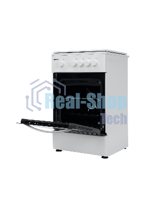 Плита газовая Kraft KF-FSK5301GW белый, конфорок 4 газовых, духовка 58 л, 50 см x 85.5 см x 55.6 см