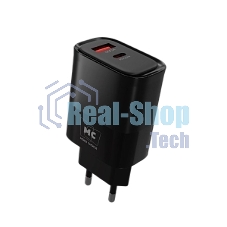Сетевое зарядное устройство MORE CHOICE NC81a СЗУ 1USB+1Type-C 3.0A PD 20W+ QC3.0, черный