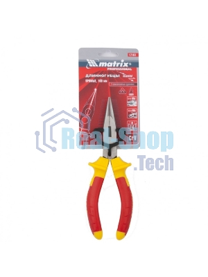 Длинногубцы Matrix прямые Insulated 17101 160 мм, двухкомпонентные рукоятки PROFESSIONAL
