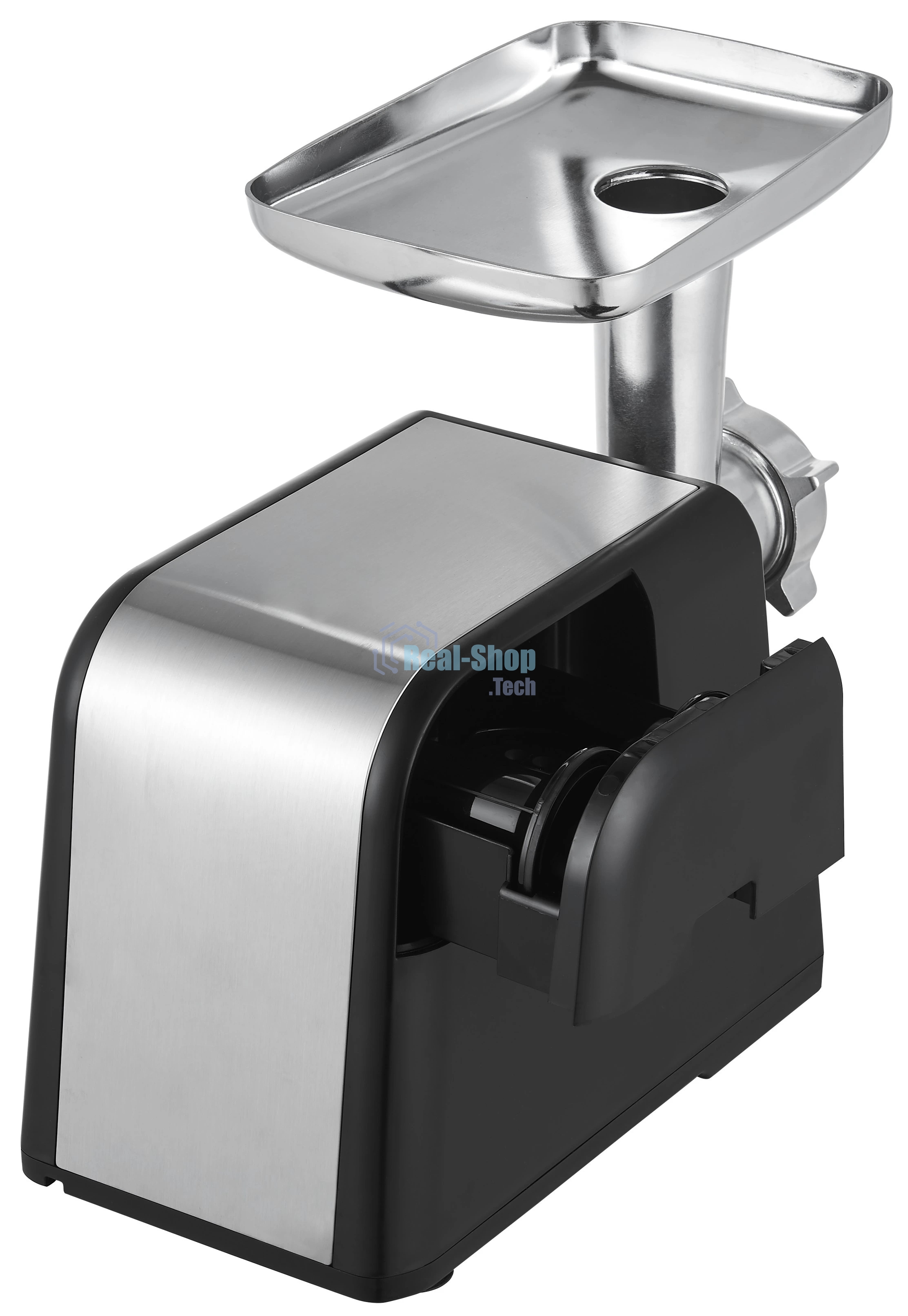 Мясорубка электрическая YOSHIRO YMG-P2200 черный, 2200 Вт, 2.5 кг/мин, реверс, защита от перегрузки, металлический лоток, насадки - 5