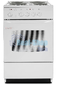 Плита электрическая De Luxe 5004.12э белый, конфорок 4 шт, духовка 43 л, 50 см x 85 см x 50 см