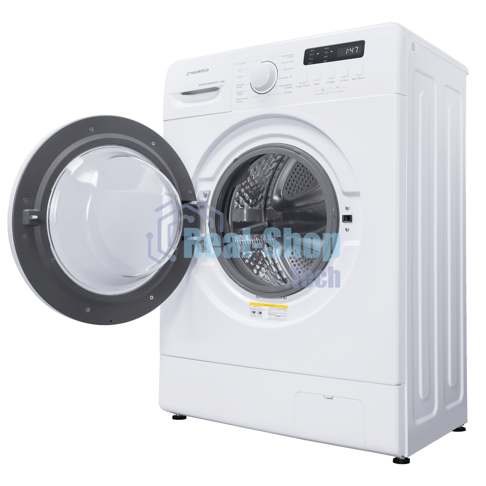 Стиральная машина Maunfeld MFWM106WH051D белая, загрузка фронтальная 6кг, 1000 об/мин., класс: A++