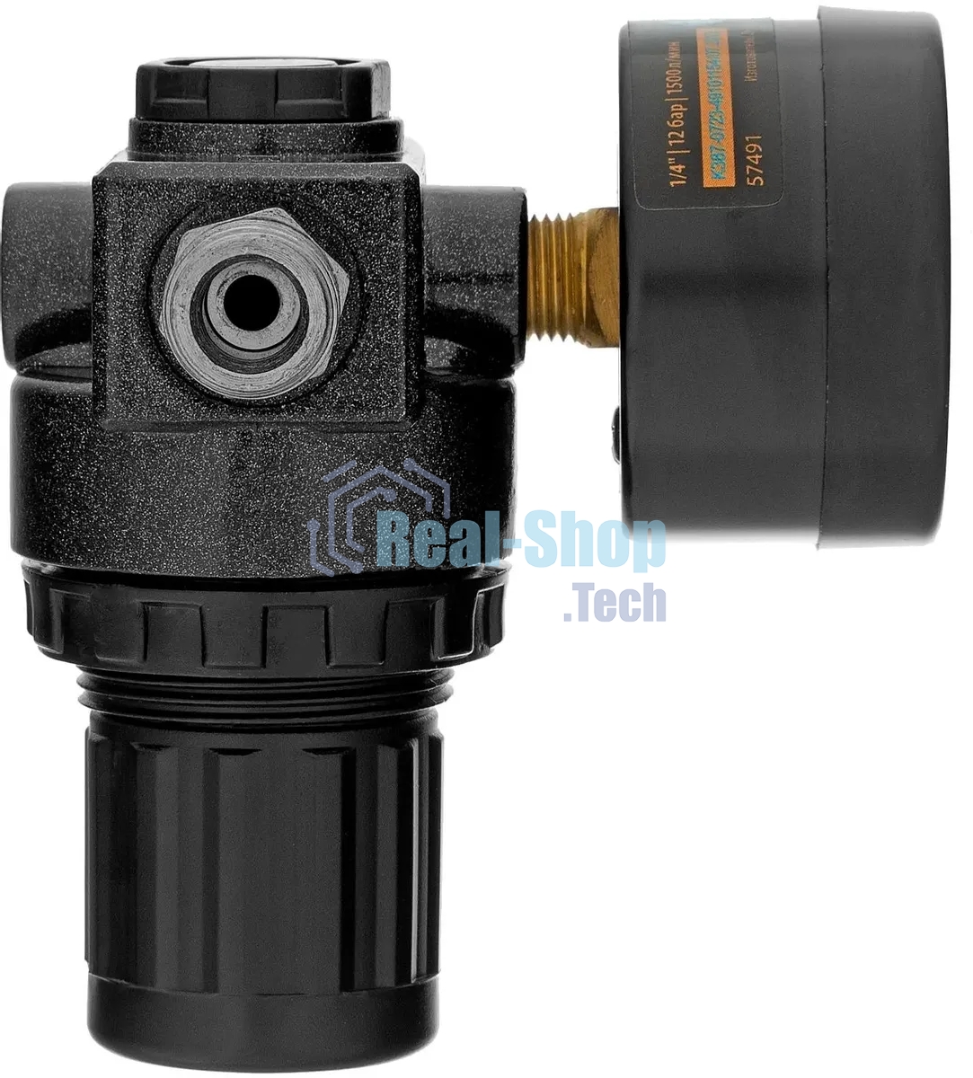 Регулятор давления с манометром Denzel R1500, 12 бар, 1/4