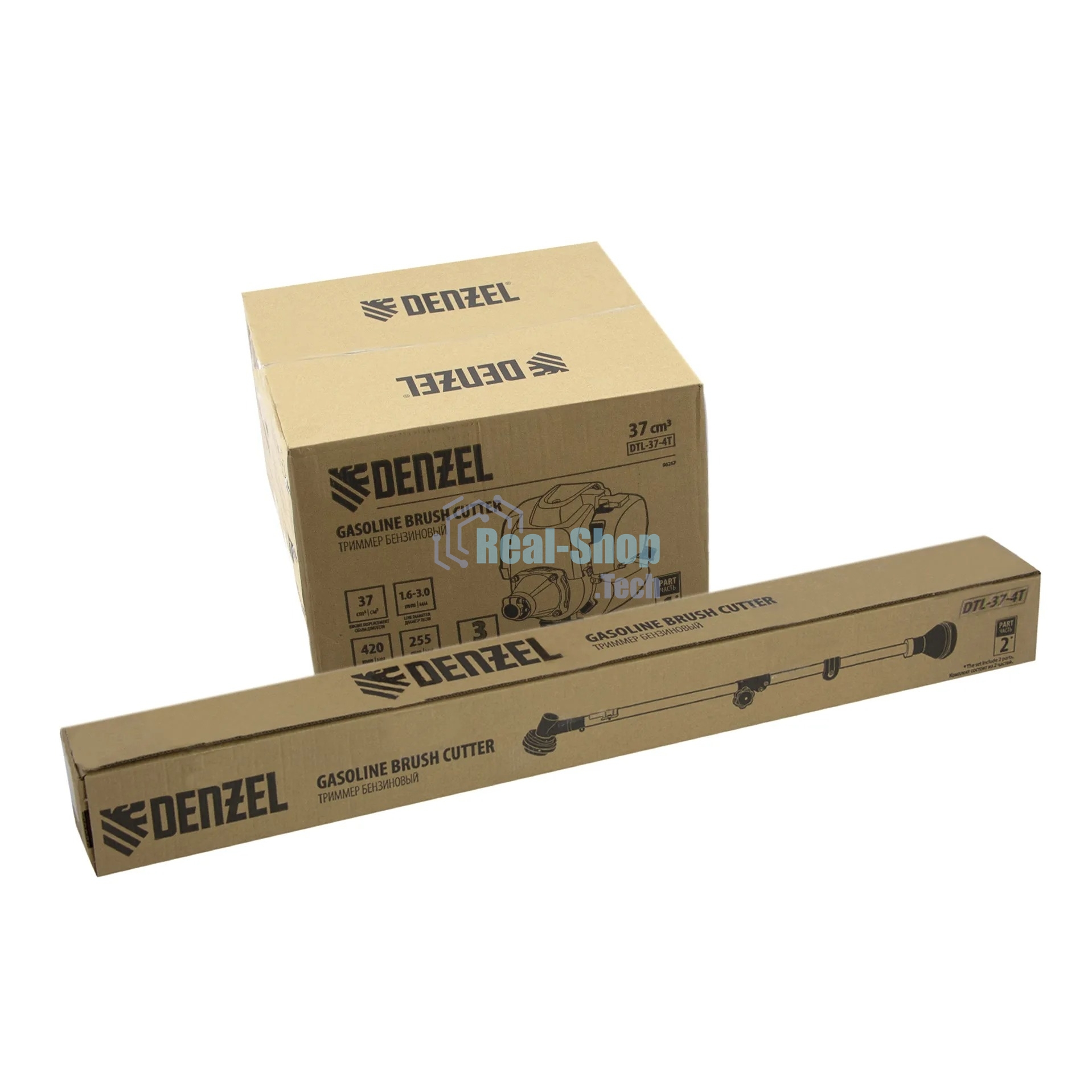 Триммер бензиновый Denzel DTL-43S, 43 см3, разъемная штанга, состоит из 2 частей