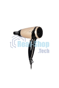 Фен Centek CT-2209 BLG черный/золотой перламутр 1600Вт, складная ручка, концентратор