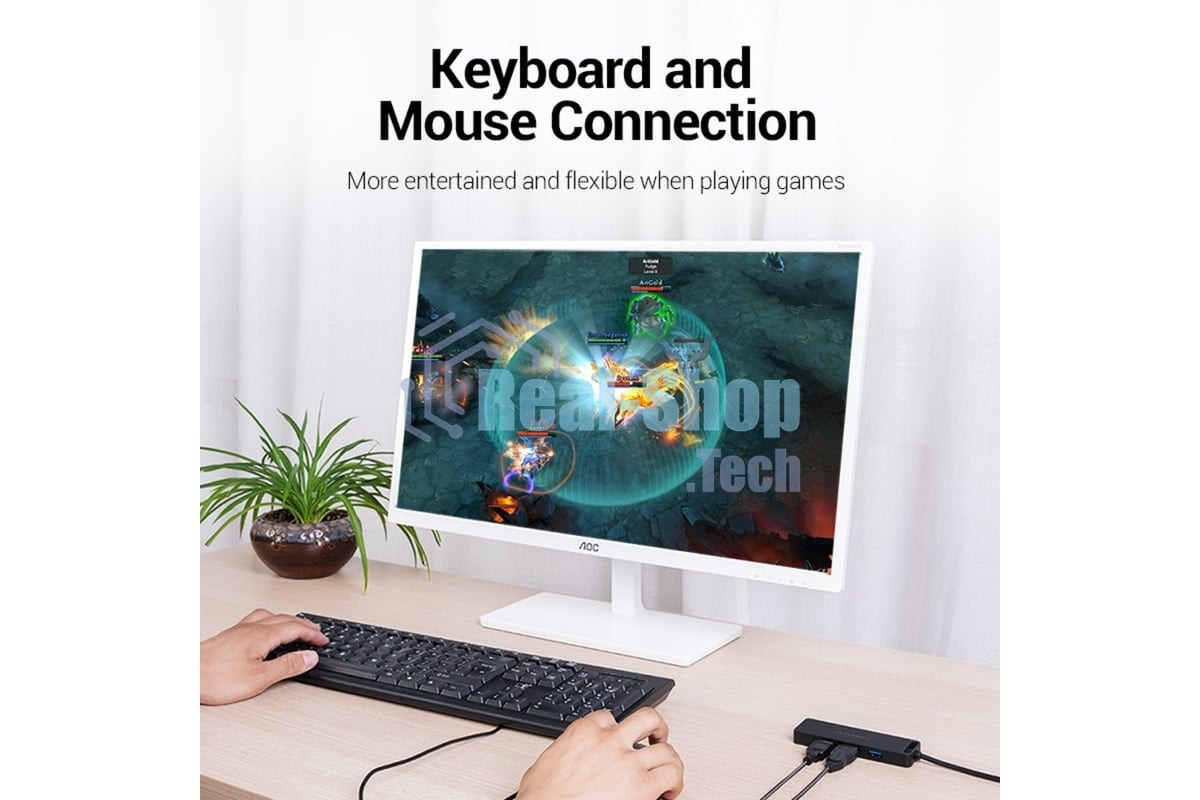USB-концентратор Vention CHLBF, USB 3.0, USB 4 порта, USB