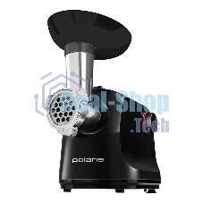 Мясорубка электрическая Polaris PMG-1897 RUS черный, 1800 Вт, 2 кг/мин, защита от перегрузки, насадки - 2