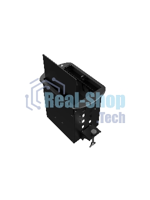 Прямоугольный металлический корпус Wize Pro WRTS-M-4CBOX-B серия M, для модульной системы врезного лючка в стол с убирающейся крышкой для установки до 4 модулей-вставок серии М, черный