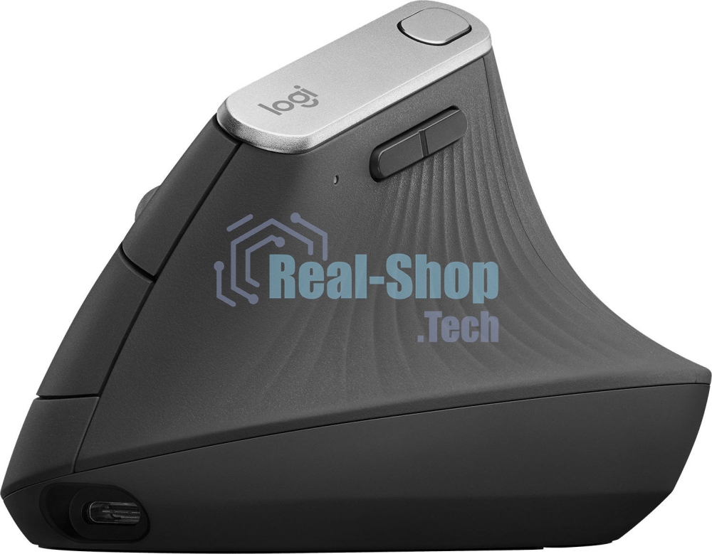 Мышь беспроводная Logitech MX Vertical черный/серебристый, 4000 dpi, радиоканал, Bluetooth, USB, кнопки - 6