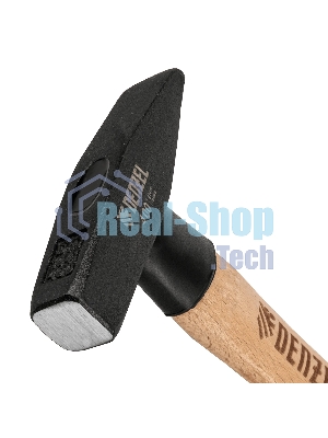 Молоток слесарный Denzel 400 г, кованый квадратный боек, буковая рукоятка