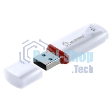 Флешка USB SmartBuy Crown white (SB32GbCRW-W), 32Gb, USB 2.0, R/W 15/5, белый/красный