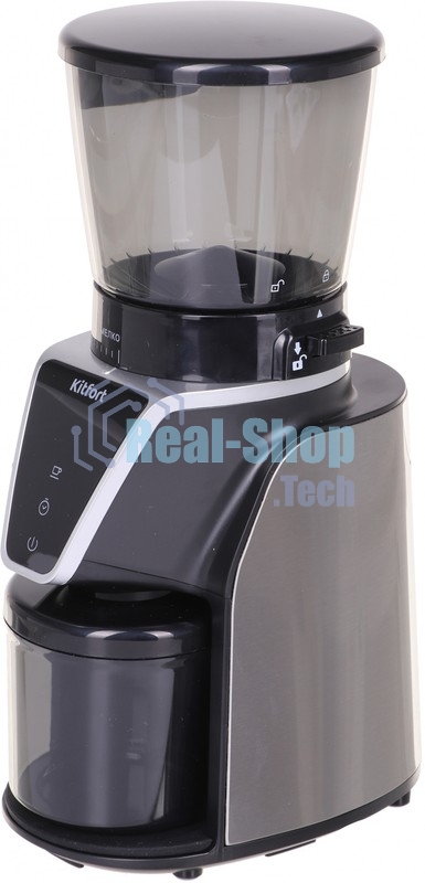 Кофемолка электрическая жерновая Kitfort КТ-784 черный/серебристый, 165 Вт.