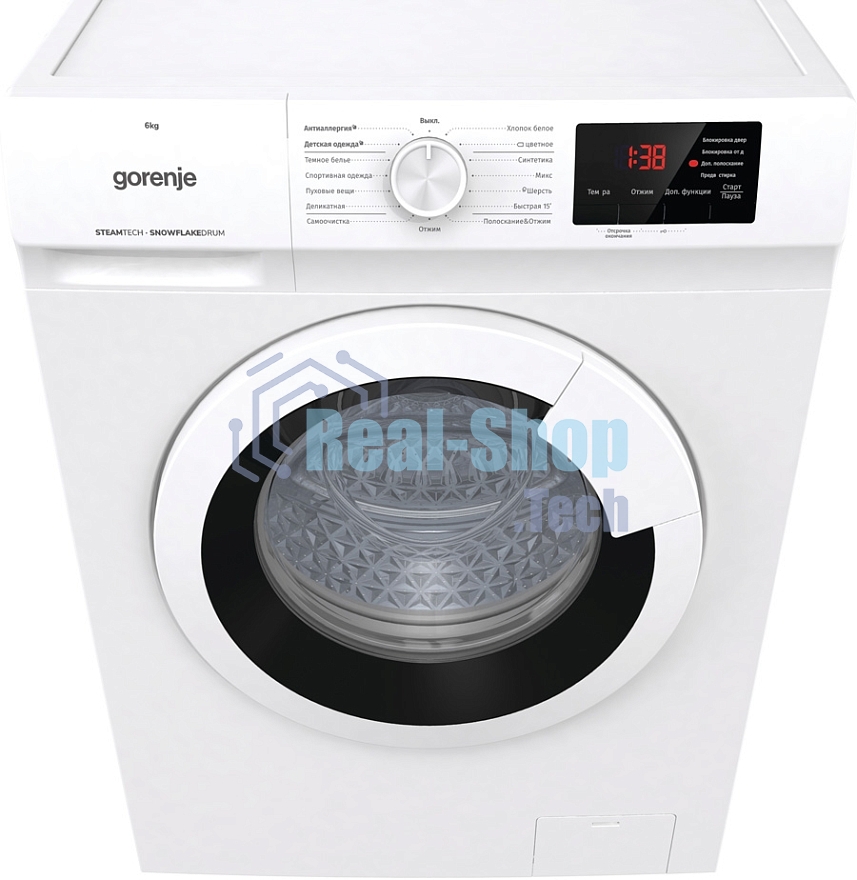 Стиральная машина Gorenje WHE60SFS белый загр. фронтальная макс.: 6 кг 1000об/мин класс: А+++