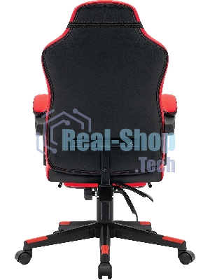 Кресло Defender DIABLO BLACK/RED черный/красный, экокожа, подставка для ног