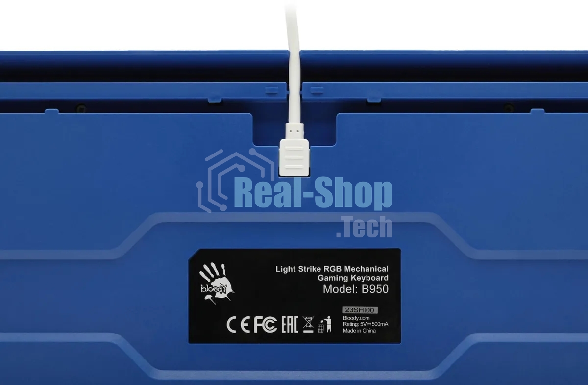 Клавиатура проводная A4Tech Bloody B950 USB синий/белый