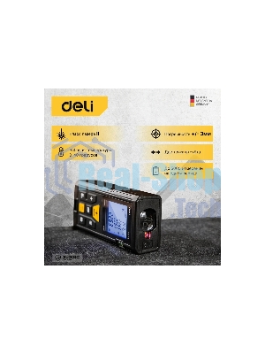 Лазерный дальномер Deli DL4168 (Диапазон измерения 0,05~40м, точность измерения: ±3мм)