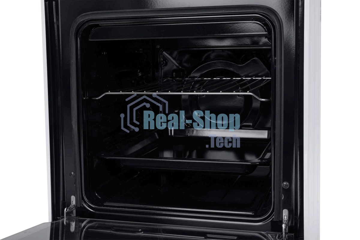 Плита комбинированная Kraft KF-FSK5302EW белый, конфорок 4 газовых, духовка 58 л, 50 см x 85.5 см x 55 см