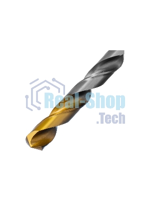 Сверло спиральное по металлу Denzel 12 x 205 мм, Р6М5, Golden Tip, удлиненное