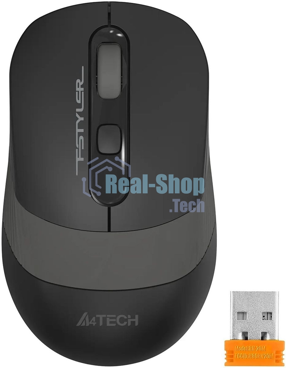 Мышь беспроводная A4Tech Fstyler FG10S черный/серый, 2000 dpi, радиоканал, USB, кнопки - 4