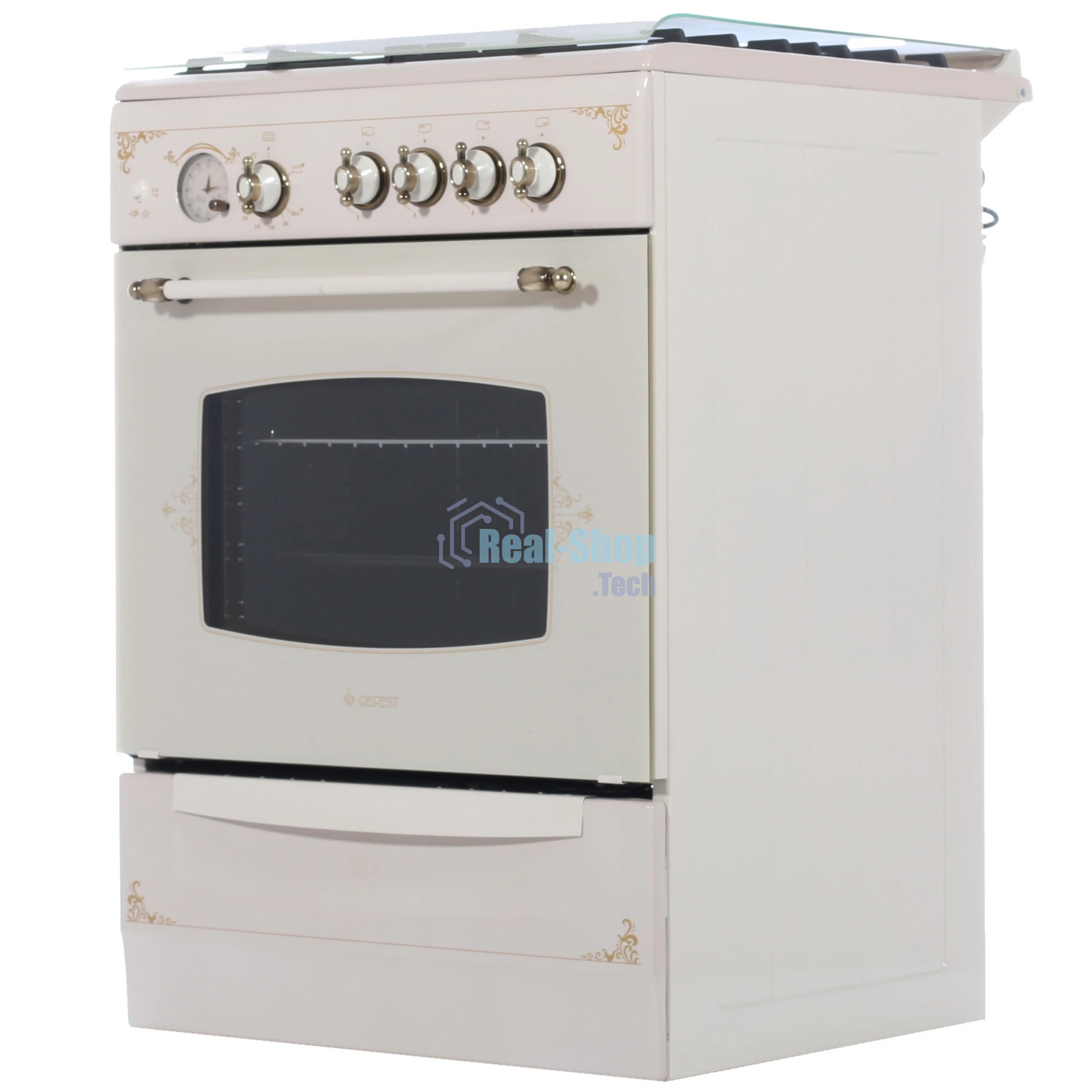 Плита газовая Gefest ПГ 6100-03 0279 бежевый, конфорок 4 шт, духовка 52 л, 60 см x 85 см x 60 см