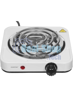 Электрическая плитка Centek CT-1508 (белый) 1конфорка ТЭН 140мм, 1000Вт, индикатор работы