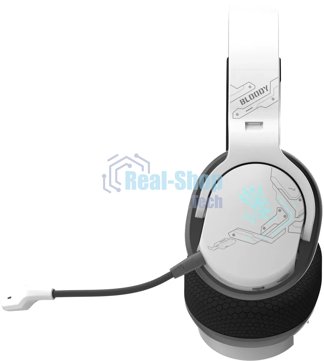 Гарнитура Bloody GR370 белый, беспроводная + проводная, Bluetooth, до 45 ч, подсветка