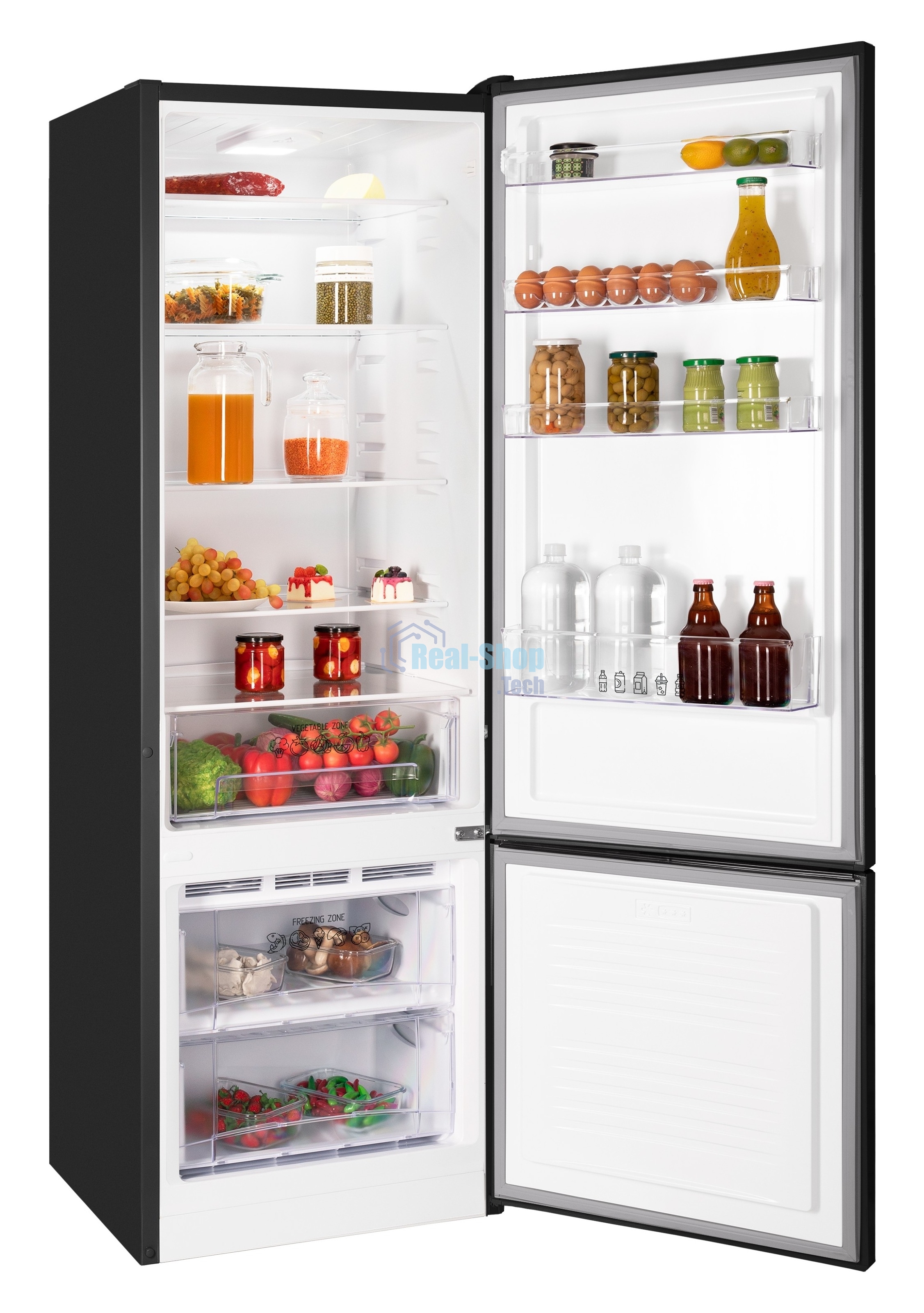 Холодильник Nordfrost NRB 124 B черный, двухкамерный 238/70 л морозилка снизу