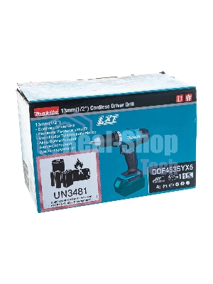 Дрель акк. Makita DDF453SYX5 (190497)18В 1х1.5Ач Li-ion БЗП