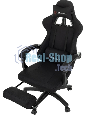 Кресло Zombie Weaver черный, ткань, подголовник, подставка для ног