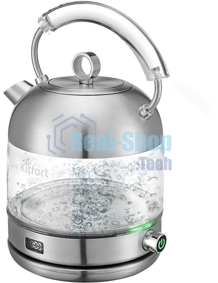 Чайник электрический Kitfort КТ-6172 1.7л. 2200Вт нержавеющая сталь корпус: стекло/металл