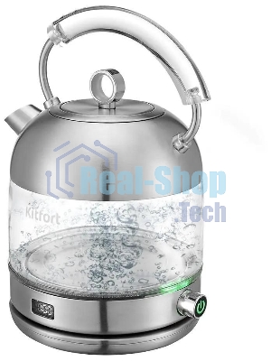 Чайник электрический Kitfort КТ-6172 1.7л. 2200Вт нержавеющая сталь корпус: стекло/металл