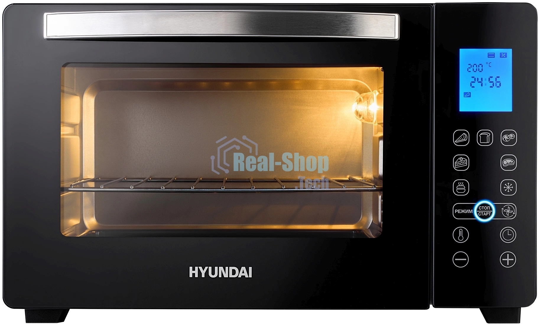 Мини-печь Hyundai MIO-HY096 28л. 1600Вт черный