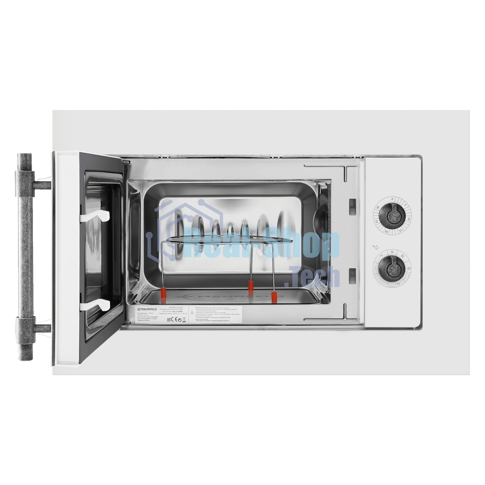 Микроволновая печь встраиваемая Maunfeld JBMO.20.5ERWAS белый, 20 л, 700 Вт, переключатели - поворотный механизм