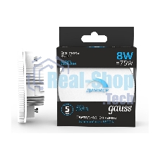 Лампа cветодиодная Gauss GX53 8W 680lm 6500K диммируемая LED