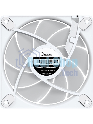 Вентилятор для корпуса Ocypus Gaммa F12 Elite WH ARGB REVERSE BLADE, 120x120x25мм, 4-PIN PWM, 600-1800 RPM, 26 DBA MAX, HYDRO BEARING