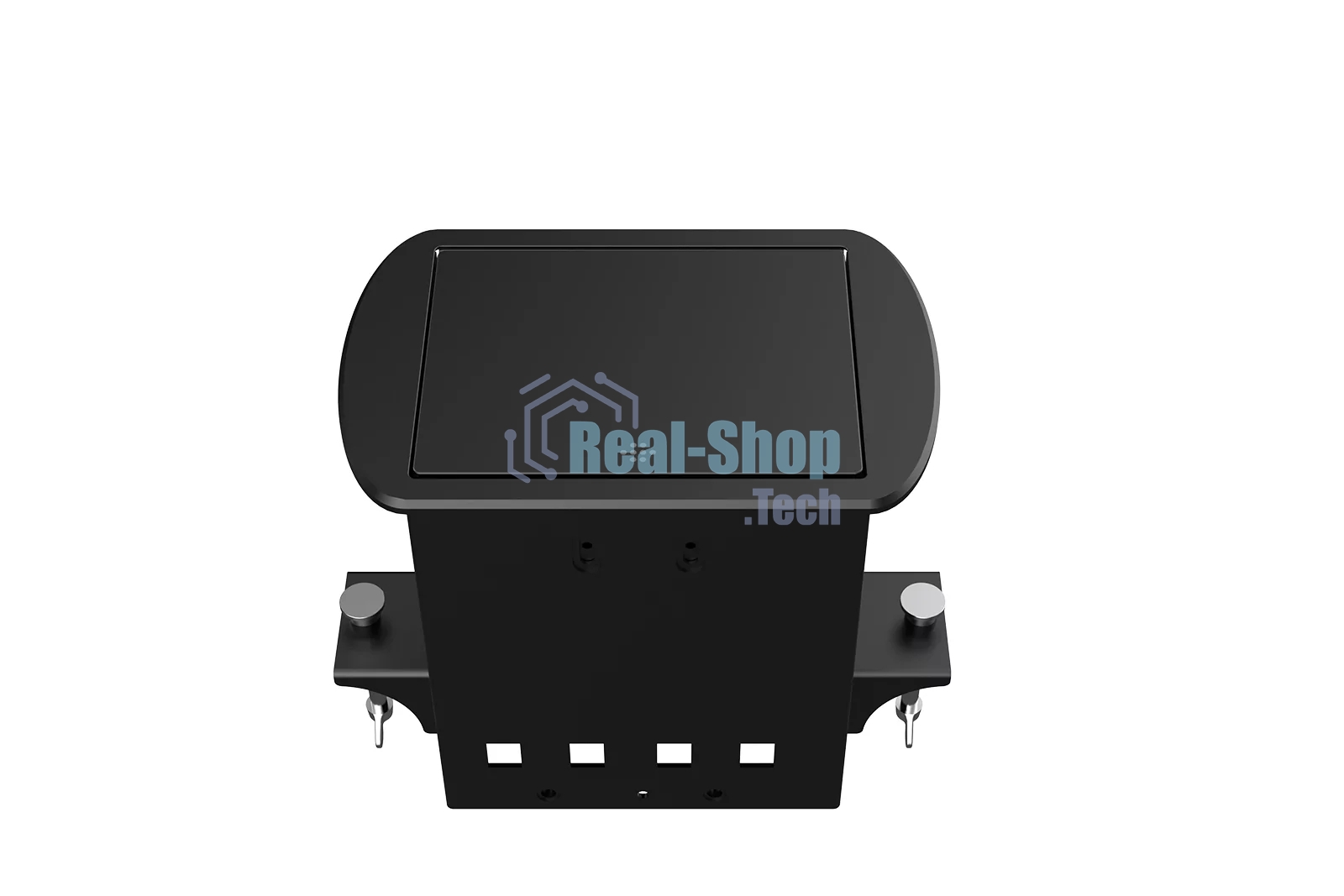 Прямоугольный металлический корпус Wize Pro WRTS-M-4CBOX-B серия M, для модульной системы врезного лючка в стол с убирающейся крышкой для установки до 4 модулей-вставок серии М, черный