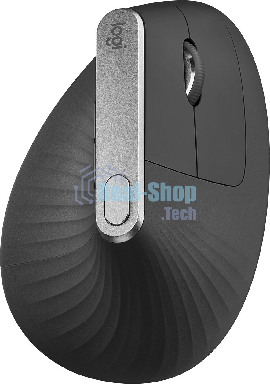 Мышь беспроводная Logitech MX Vertical черный/серебристый, 4000 dpi, радиоканал, Bluetooth, USB, кнопки - 6