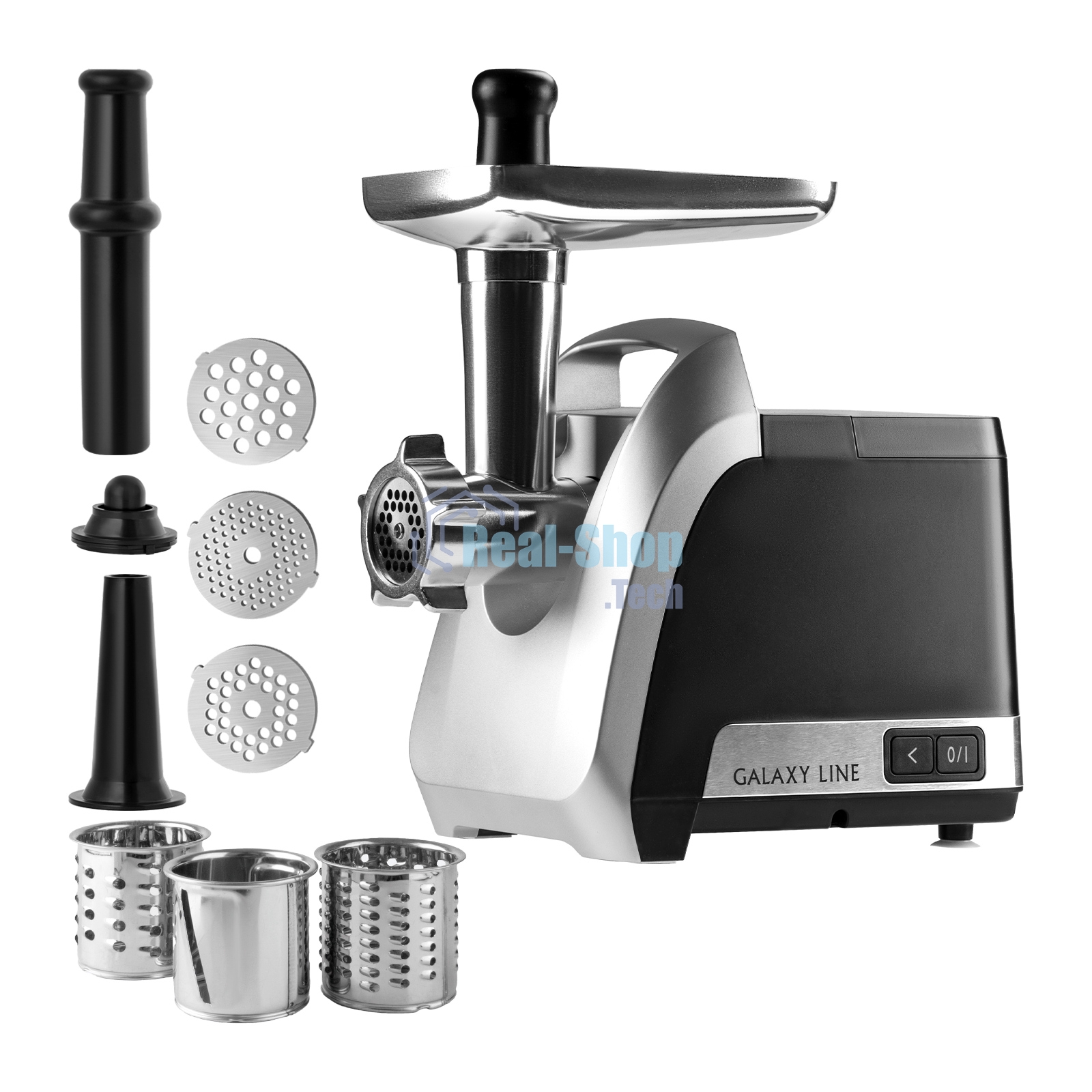 Мясорубка электрическая GALAXY LINE GL 2423 черная, 2200 Вт, 2,6 кг/мин, функция 