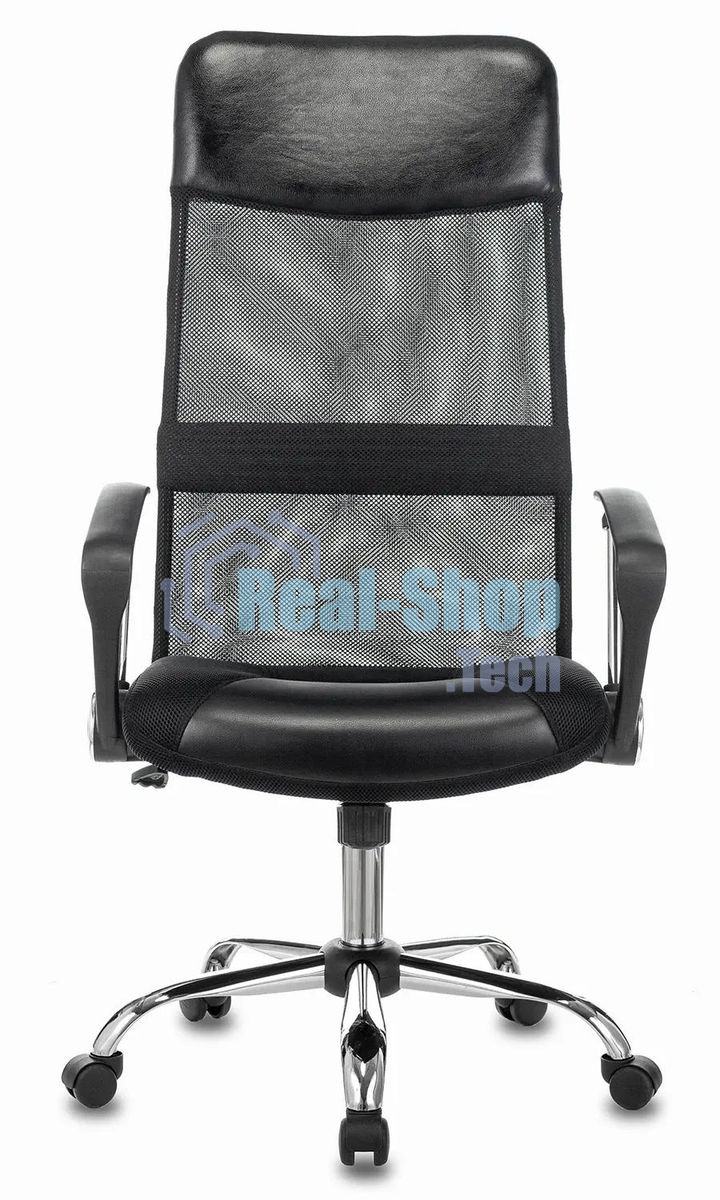 Кресло руководителя Бюрократ CH-600SL черный, искусст.кожа, сетка/ткань, крестовина металл хром