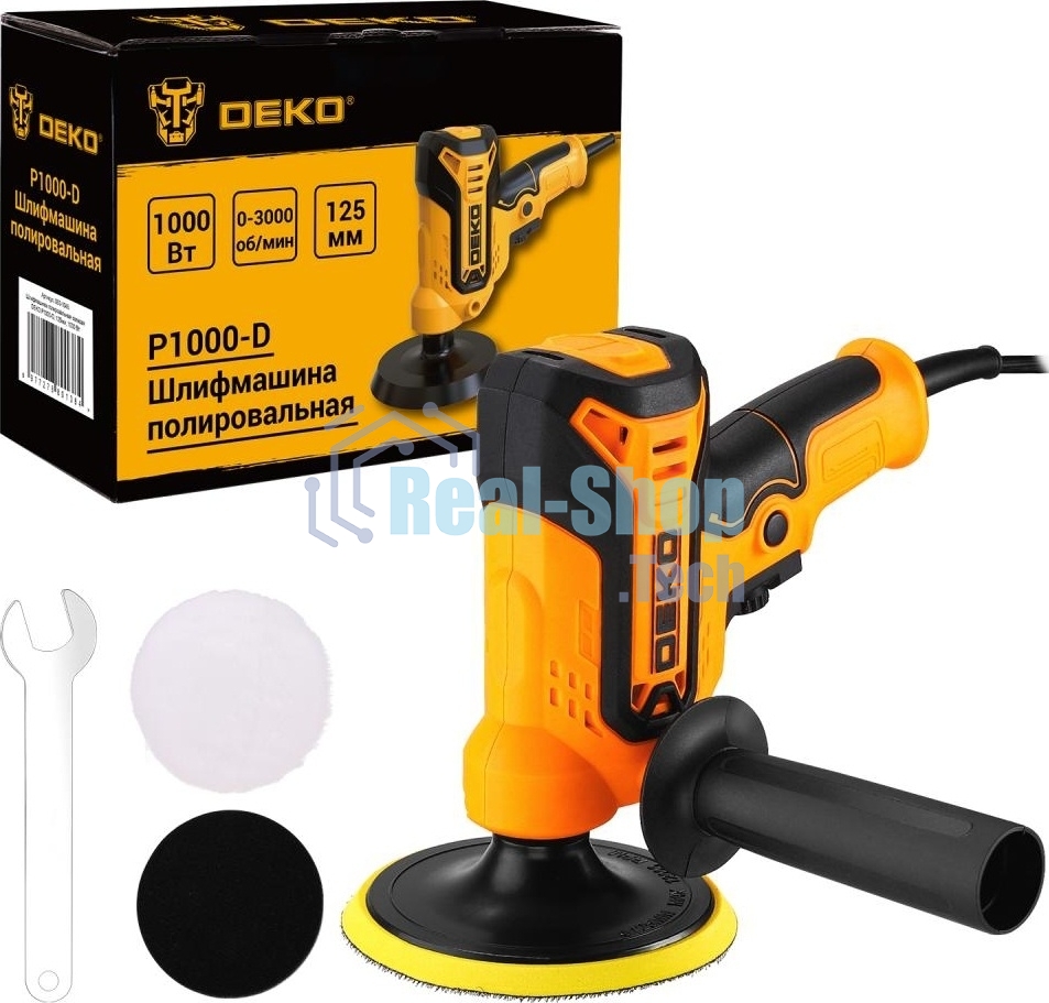 Шлифмашина полировальная сетевая DEKO P1000-D, 125мм, 1000 Вт (083-1045)