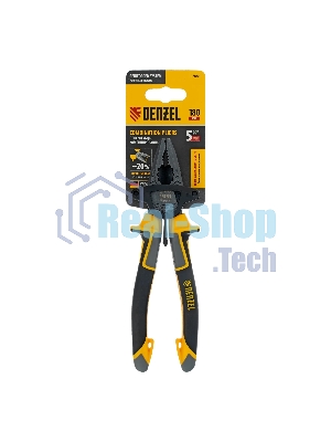 Плоскогубцы комбинированные Denzel 180 мм, трехкомпонентные рукоятки