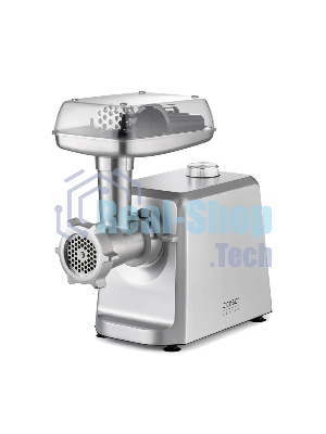 Мясорубка электрическая CASO FW 2500 серебристый, 2500 Вт, 2.5 кг/мин, реверс, защита от перегрузки, насадки - 5