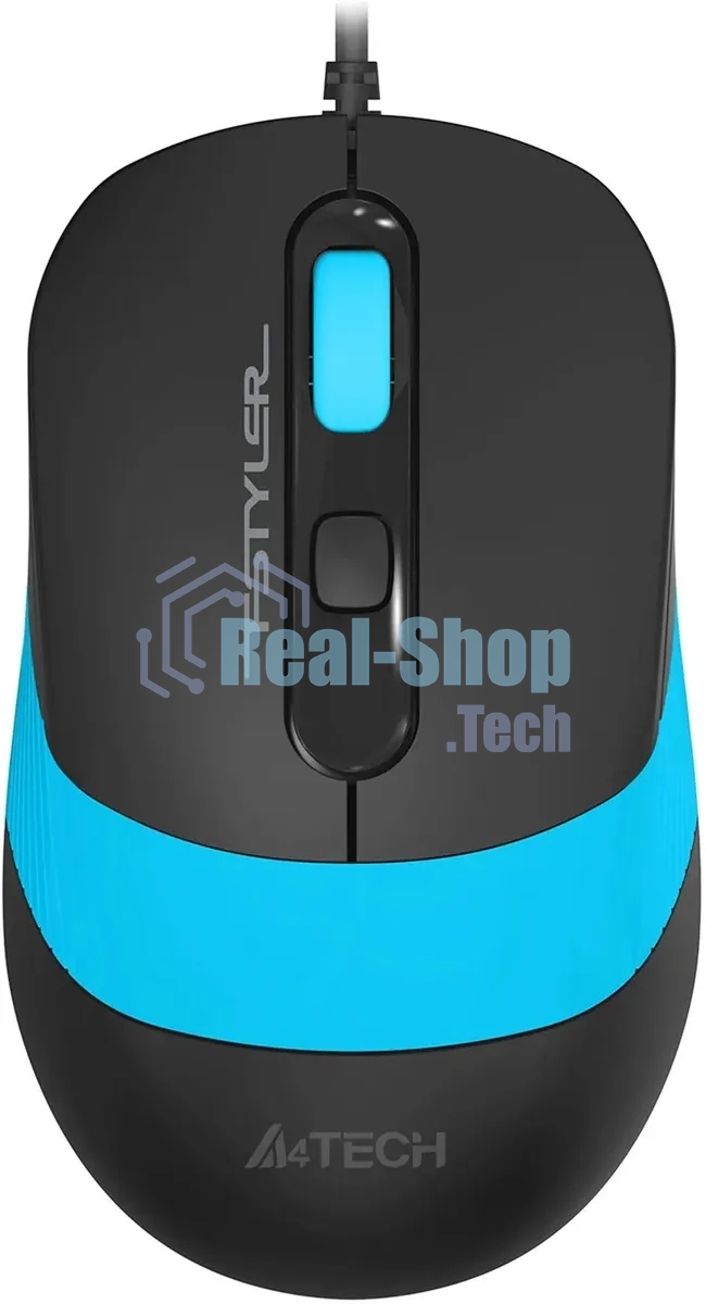 Мышь проводная A4Tech Fstyler FM10S черный/голубой, 1600 dpi, USB, кнопки - 4