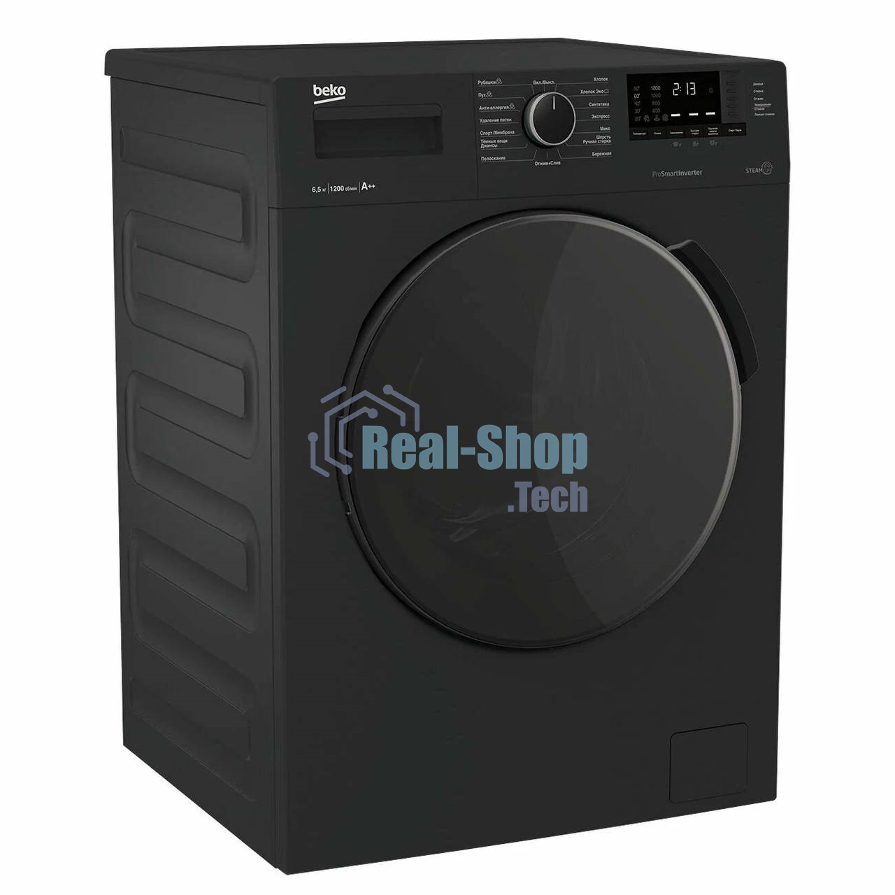 Стиральная машина Beko WSPE6H616A черный, загрузка фронтальная 6,5 кг, 1200 об/мин., класс: А++