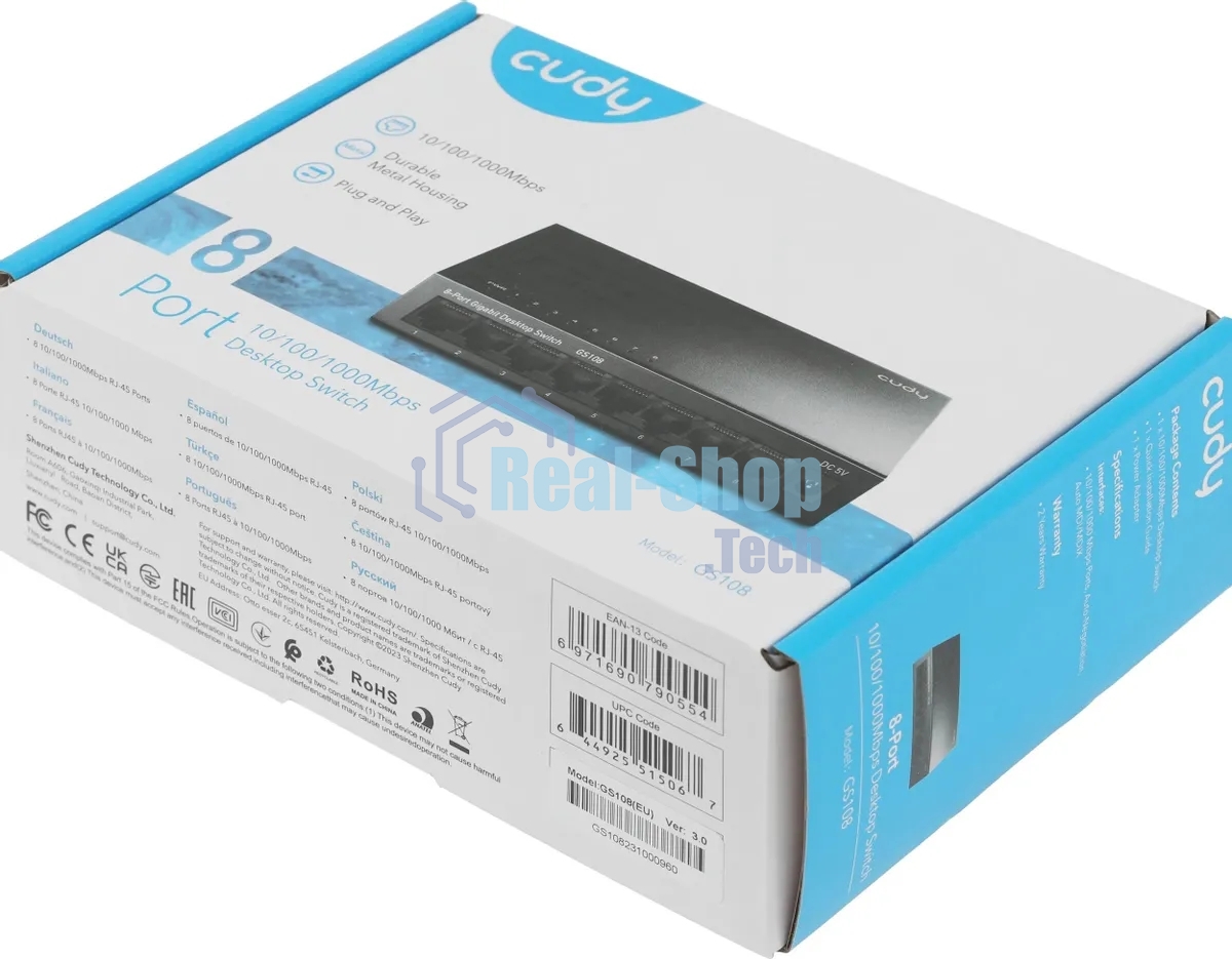 Коммутатор Cudy GS108, 8×1 Гбит/с