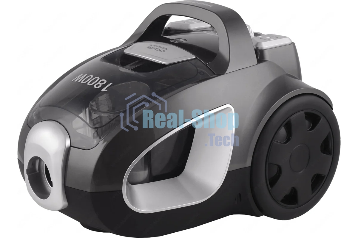 Пылесос Willmark VC-1865CY черно-серый, 380/1800 Вт, уборка сухая, пылесборник контейнер 2 л