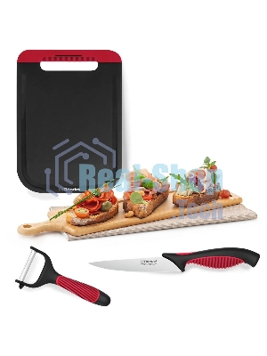 Набор ножей кухонных Rondell RD-1892 компл.:3 предм. разд. дос. черный/бордовый блистер