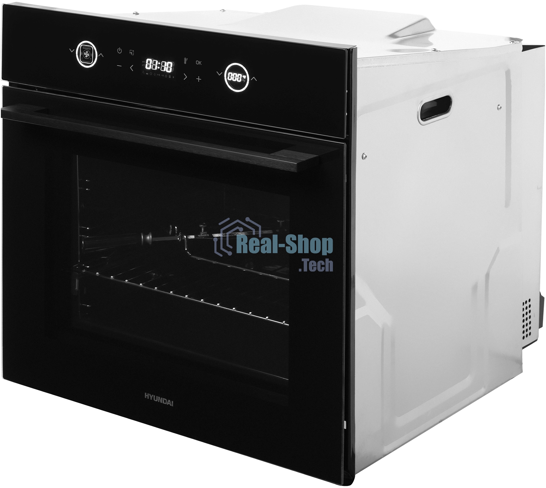 Духовой шкаф Электрический Hyundai HEO 6752 BG черное стекло