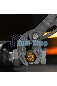 Клещи переставные Denzel кнопочный механизм, обливные рукоятки, 300 мм